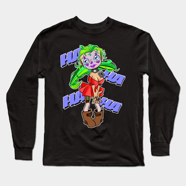 Girl Clown Long Sleeve T-Shirt by davidfeci